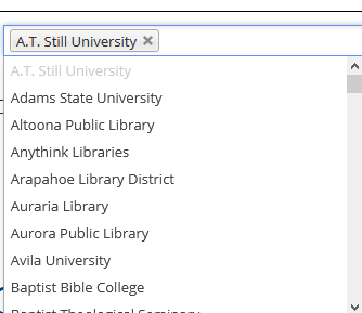 Dropdown list with one selected and option is now greyed out